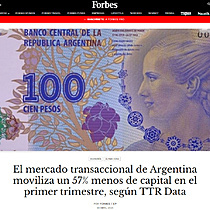 El mercado transaccional de Argentina moviliza un 57% menos de capital en el primer trimestre, segn TTR Data